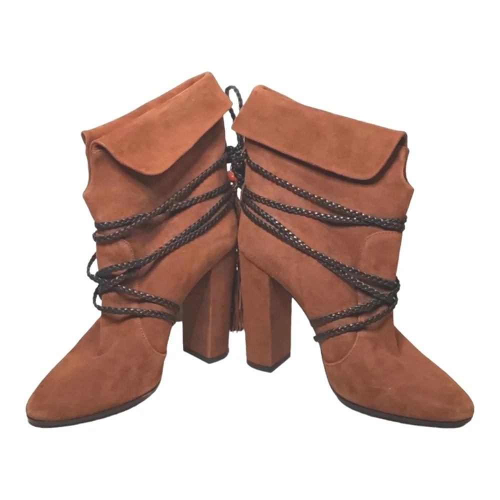 Aquazzura POPPY DELEVINGNE X  Moonshine Ankle Boots SZ 37 ITALY NEW - Picture 5 of 16